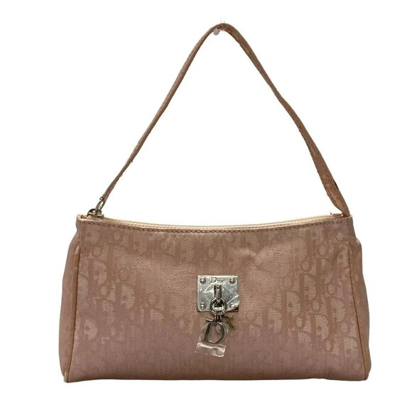 Auth DIOR/ChristianDior Lovely Pink Nylon Jacquard Handbag - Picture 1 of 11